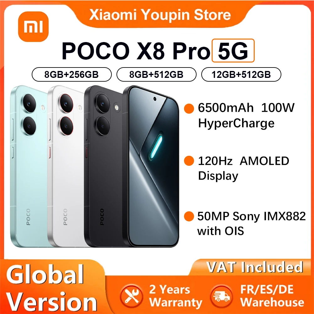 POCO X8 Pro - Smartphone 6.59 "Dimensity 8500-Ultra, 6500 mAh battery, 50MP Sony IMX882 Sensor with OIS