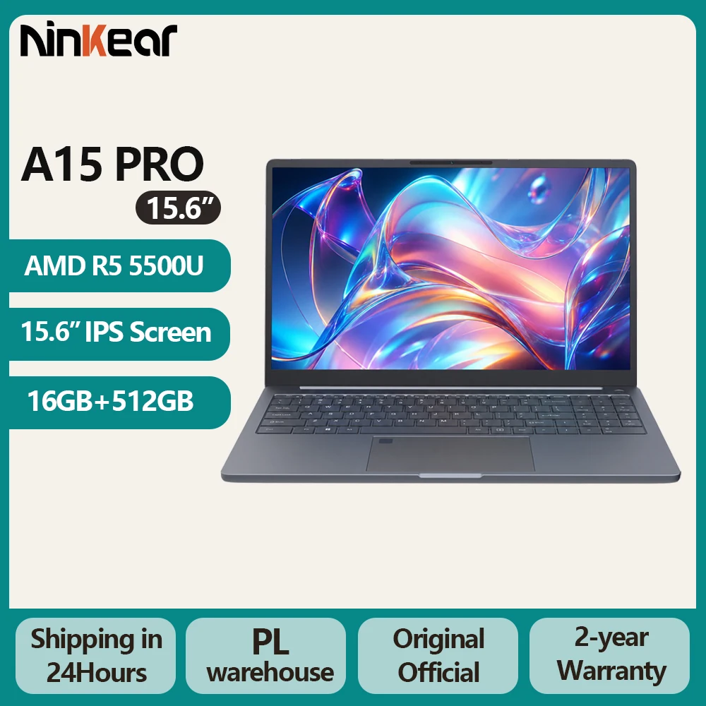 Ninkear A15 Laptop AMD Ryzen 5 5500U 16GB RAM GB SSD 15.6 Inch FHD IPS Screen Computer Computer Windows 11 WiFi 6 Bluetooth light Table Table Table Table Table Table table