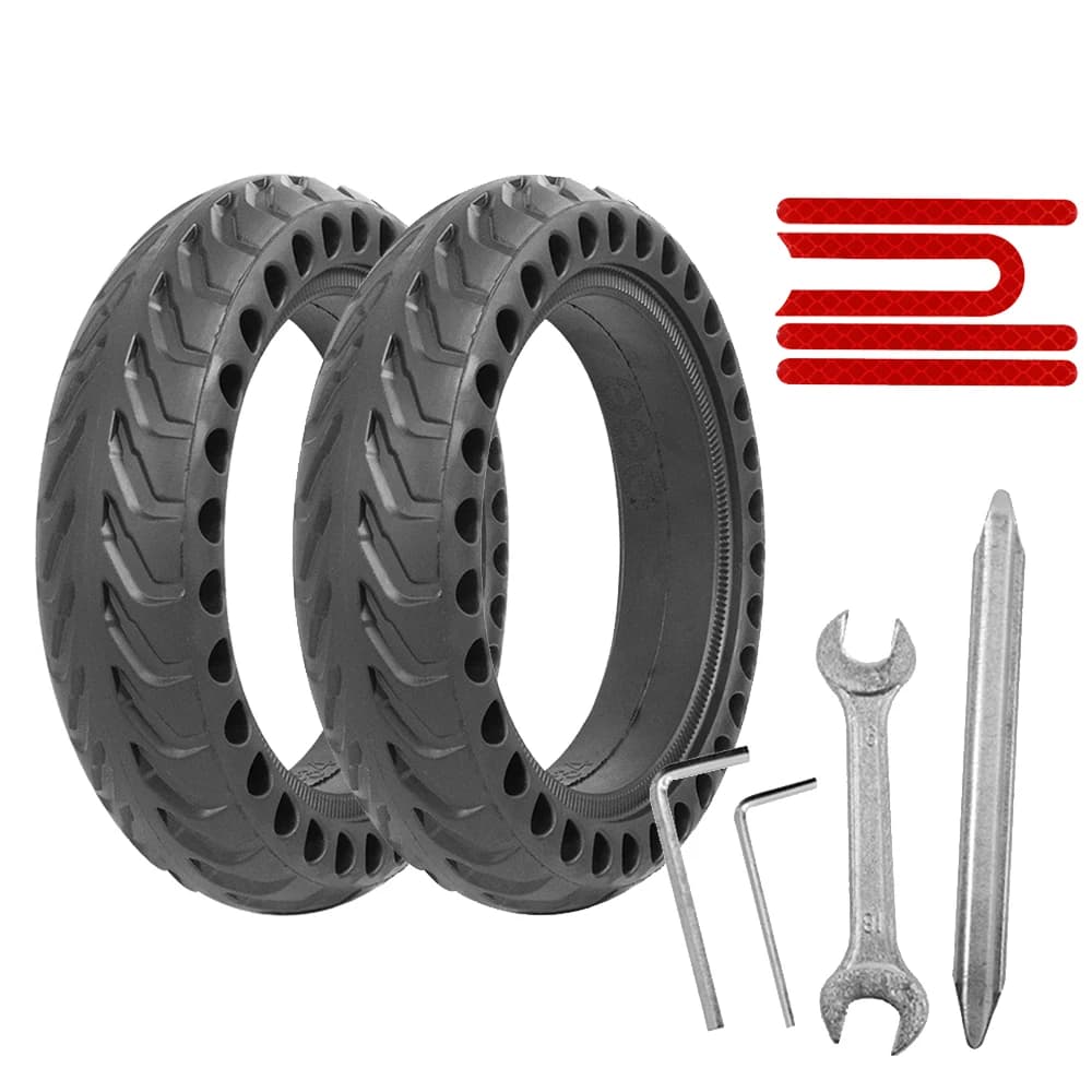 8.5 Inches Solid Tire for Xiaomi M365 Pro 1S Pro 2 Essential E-Scooter Rubber Front Rear Wheel Reflective Sticker Tools Parts