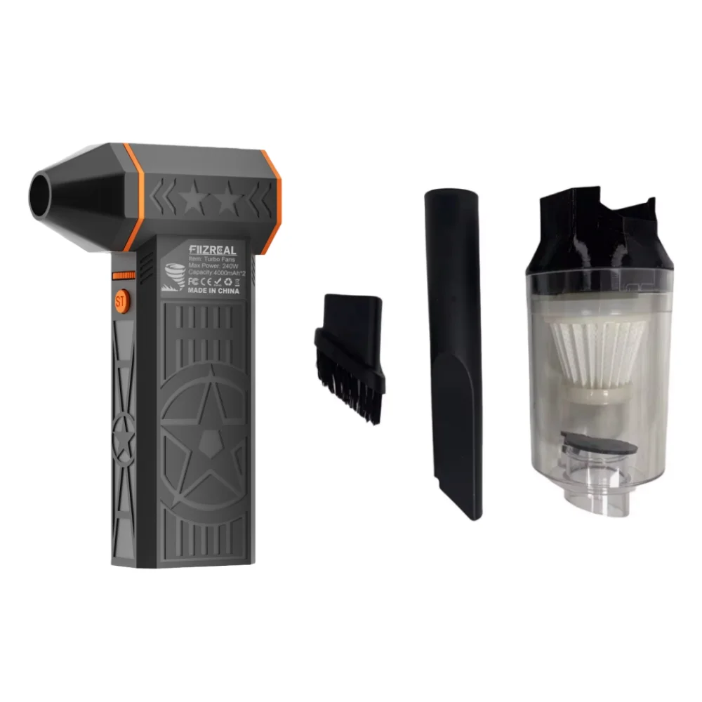 Fiizreal X50 240W Brushless Turbo Fan 57m/s 8000mAh Dual Battery 15W Type-C Magnetic Nozzle