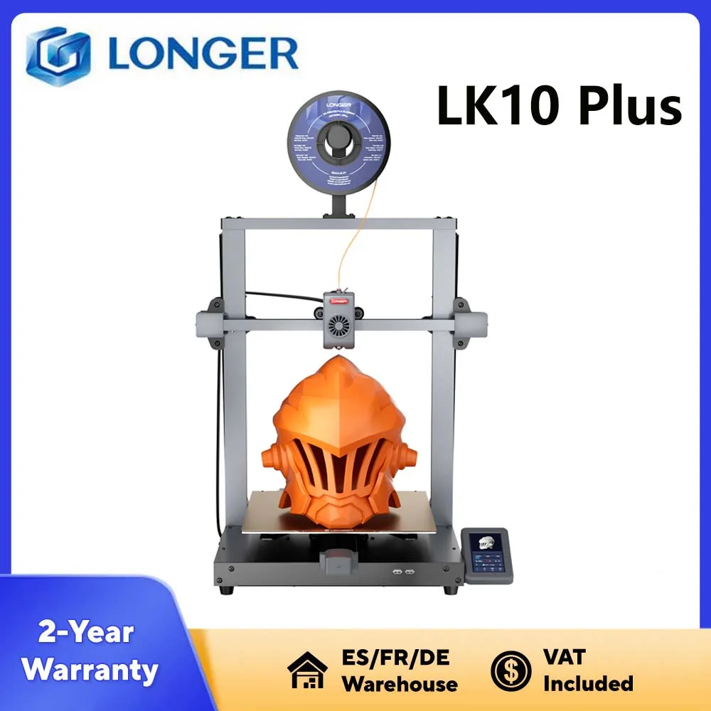 LONGER LK10 Plus FDM 3D Printer, 500mm/s High-Speed, 320×320×400mm Large Print Size, 0.1mm Precision, Automatic Bed Leveling, 300°C Direct Drive Extruder, Dual Z-Axis, WiFi Printing