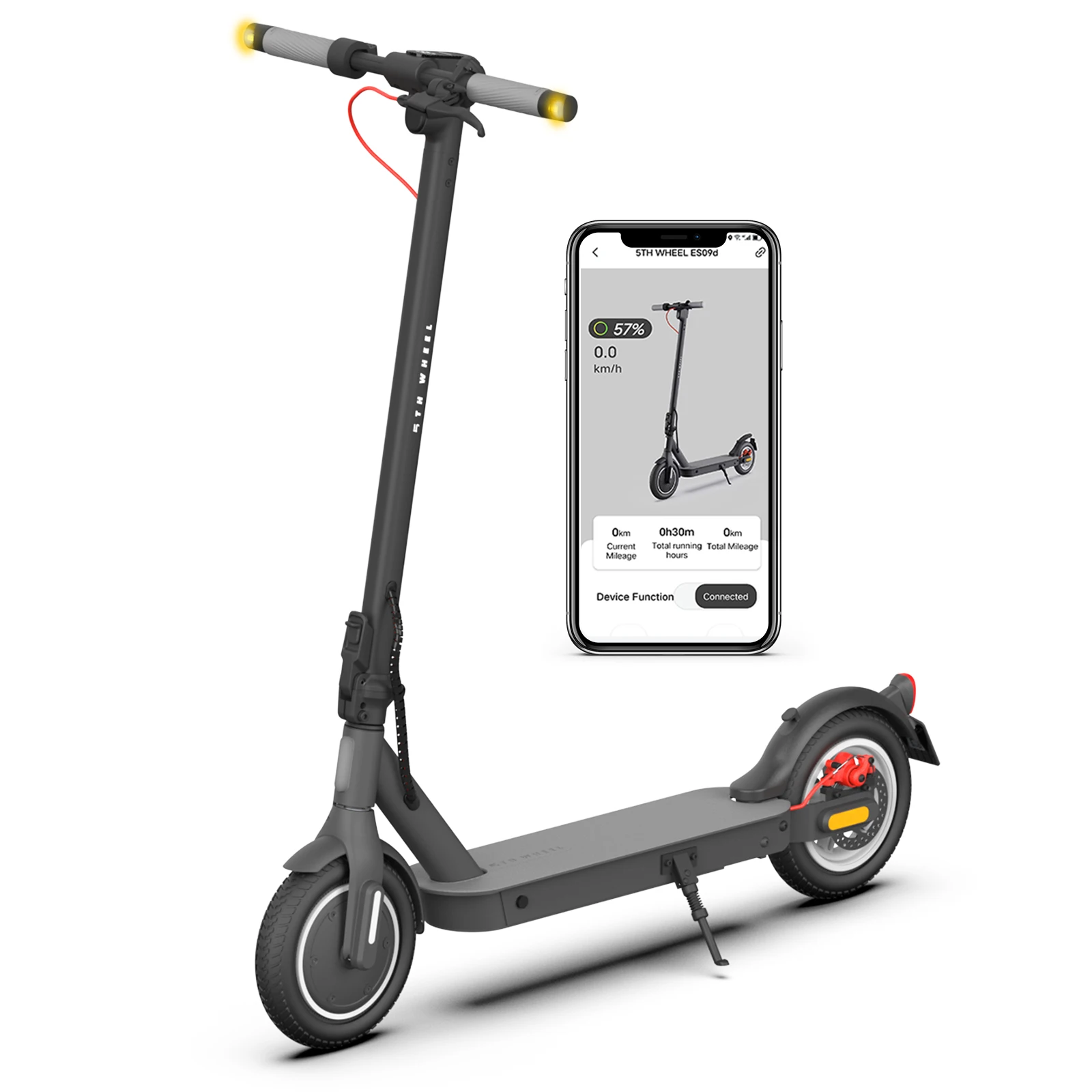 5TH WHEEL Electric Scooter for Adults, 350W Motor, 36V 8AH Battery, 10" Honeycomb Tires, German ABE Certified, 32km Range, App Control, 120kg Load Commuter E-Scooter