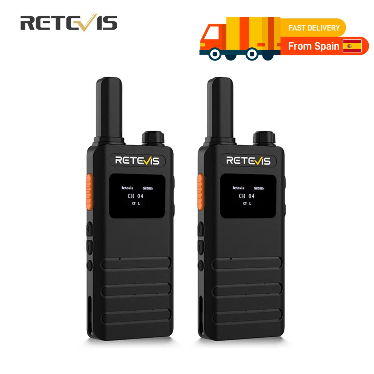 Retevis B63S Walkie Talkie 2Pcs PMR446 License-free Portable Two-Way Radio with LCD Screen for Restaurant Hotel Ship From Spain