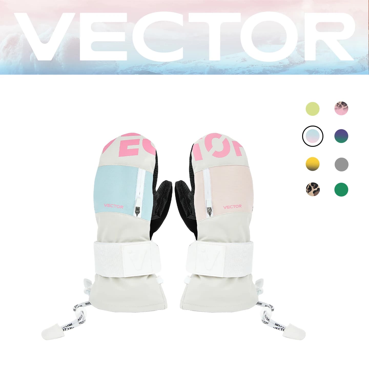 Vector Women Men Outdoor Double Board Snowboard Kevlar Waterproof Wear-resistant Semi Detachable Gloves 3M Cotton