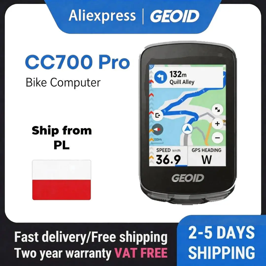 GEOID CC700 Pro Bicycle Computer 2.8-Inch Touchscreen GPS Bike Speedometer Global Map Navigation Cycling Odometer for Strava