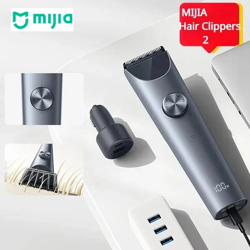 XIAOMI MIJIA Hair Clipper 2 Cutting Machine Trimmer Professional Clippers Titanium Alloy Blade Rechargeable Barber Shaver Cutter