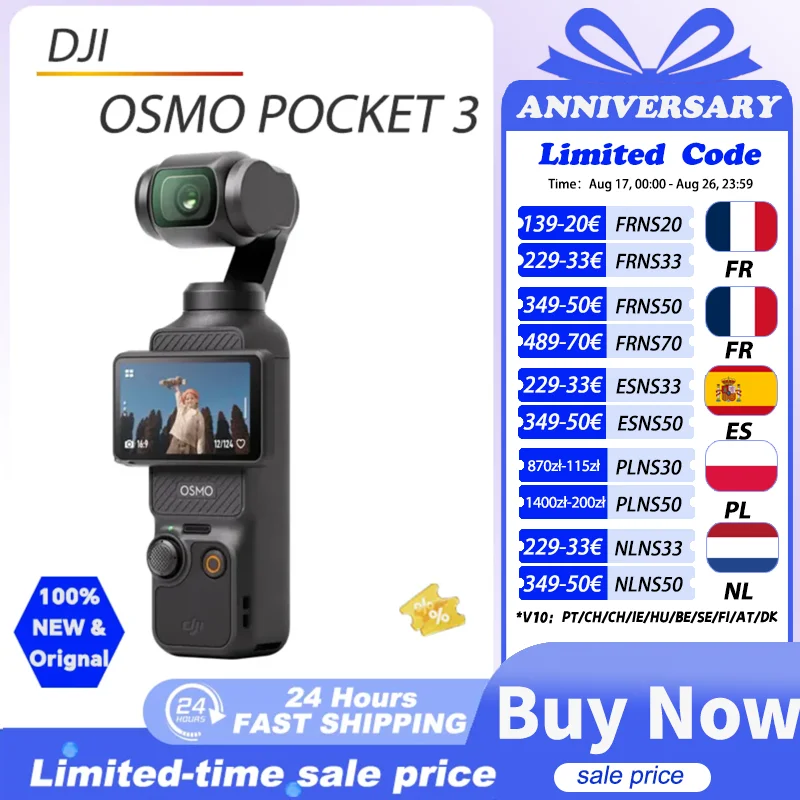 DJI Osmo Pocket 3 | 1-inch sensor + 2-inch rotating screen, 4K/120 fps, 3-axis mechanical image stabilization, the pinnacle of vlogging and travelling photography [Professional quality in your pocket]