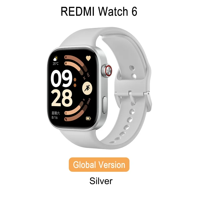 Redmi Watch 6 Global Version  2.07" AMOLED Screen 550mAh Battery 150+ Sports Modes 5ATM Water Resistance Xiaomi HyperOS 3