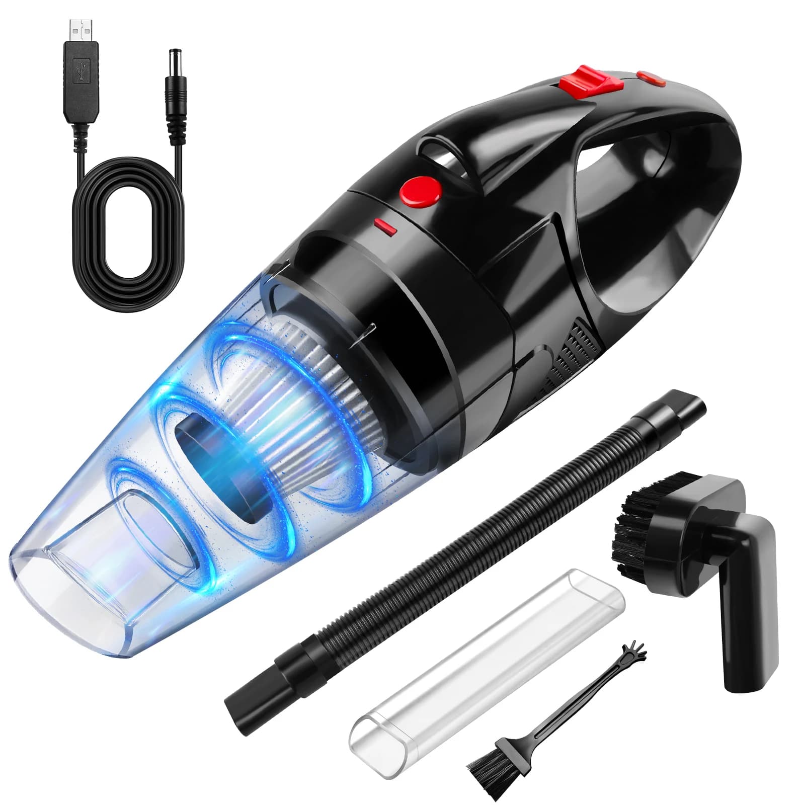 Cordless Handheld Vacuum Cleaner | Strong Suction Portable Mini Vac for Home & Car | Rechargeable with HEPA Filter & LED Light