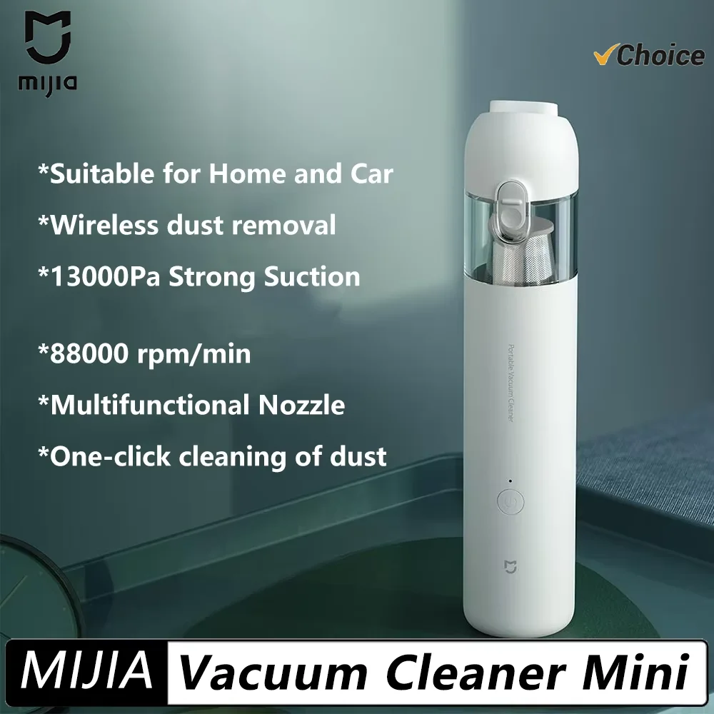 Original MIJIA Portable Handheld Vacuum Cleaner For Home Car Mini Wireless Dust Catcher Collector 13000PA Cyclone Suction