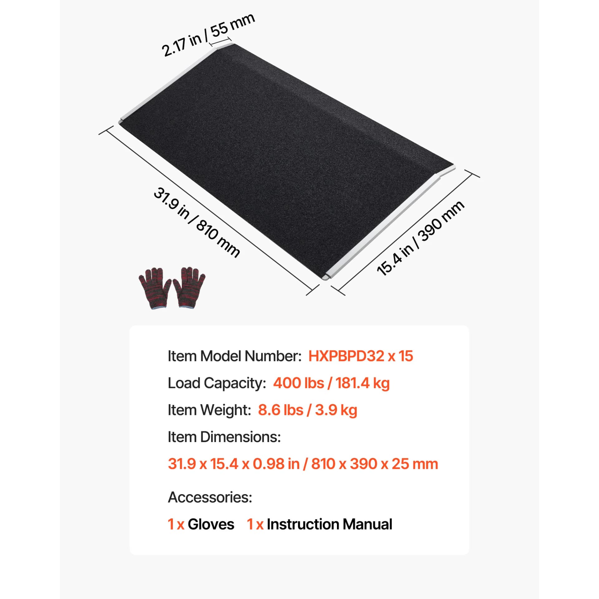 SucceBuy 31.9x15.4 in Threshold Ramp 400 lbs Platform Aluminum Wheelchair Ramp Non-Slip Door Curbs Ramps for Home Steps Doorways