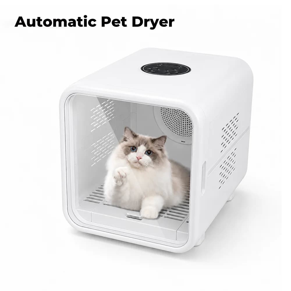  Patbrela 62L Pet Drying Box Smart Constant Temperature Automatic Drying Ultra Quiet Fast Drying Sterilizable Pet Hair Dryer Box For Cat Small Medium Dog EU Plug