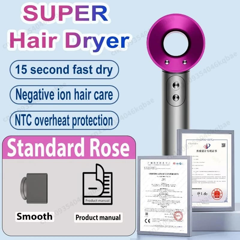 SenCiciMen Professional Hair Dryer Set Hair-care Negative Ion Leafless Hairdryer High Speed Blow Dryer Salon Styling Tool 1600W