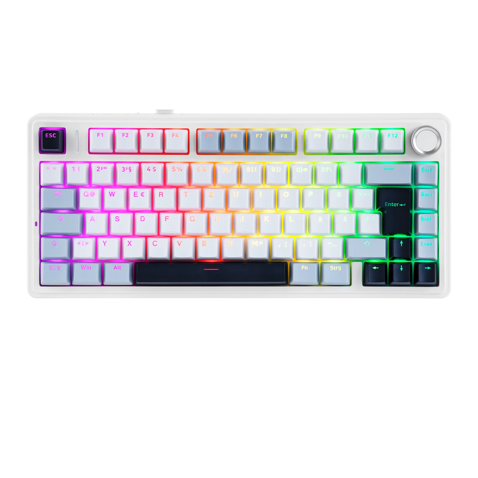 EPOMAKER X AULA F75-ISO 75% German Layout Gasket Structure Wired/Bluetooth/2.4G Wireless Mechanical keyboard RGB Lighting