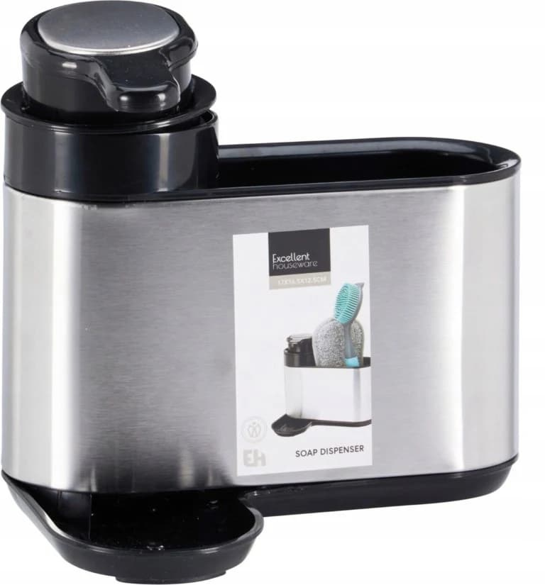 Dispenser for dishwashing liquid and sponge stainless steel 250 ml 1 pc