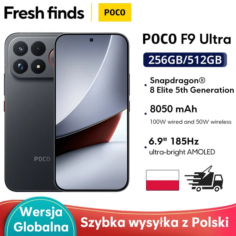 Poco F9 Ultra Global Version Smartphone Snapdragon 8 Elite Gen 5 200Mp 6.9" 185Hz Display 8050Mah Battery