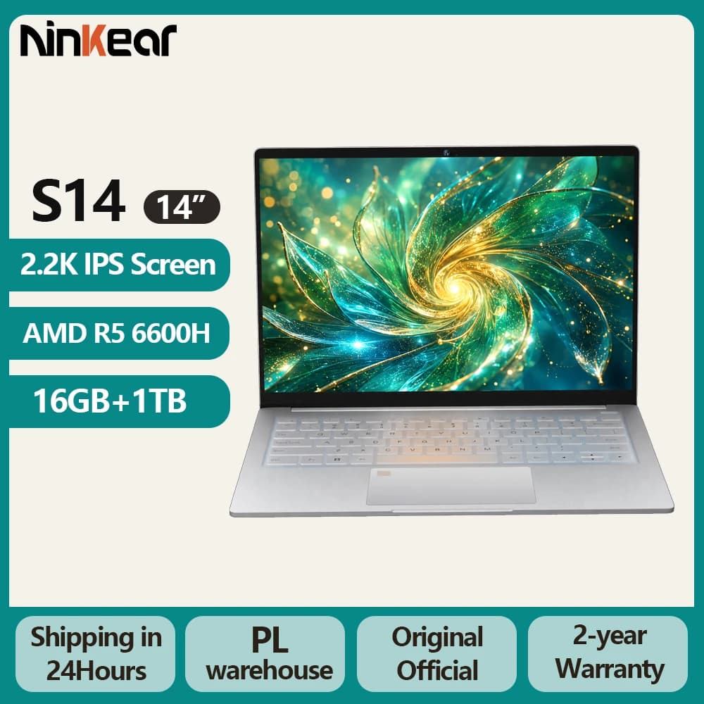 Ninkear S14 Laptop Amd Ryzen 5 6600H 16Gb Ram 512Gb Ssd 14 Inch 2.2K 2240X1400 Ips Screen Ultrabook Windows 11 Wifi 6 Bt5.3 1kg Portable Notebook