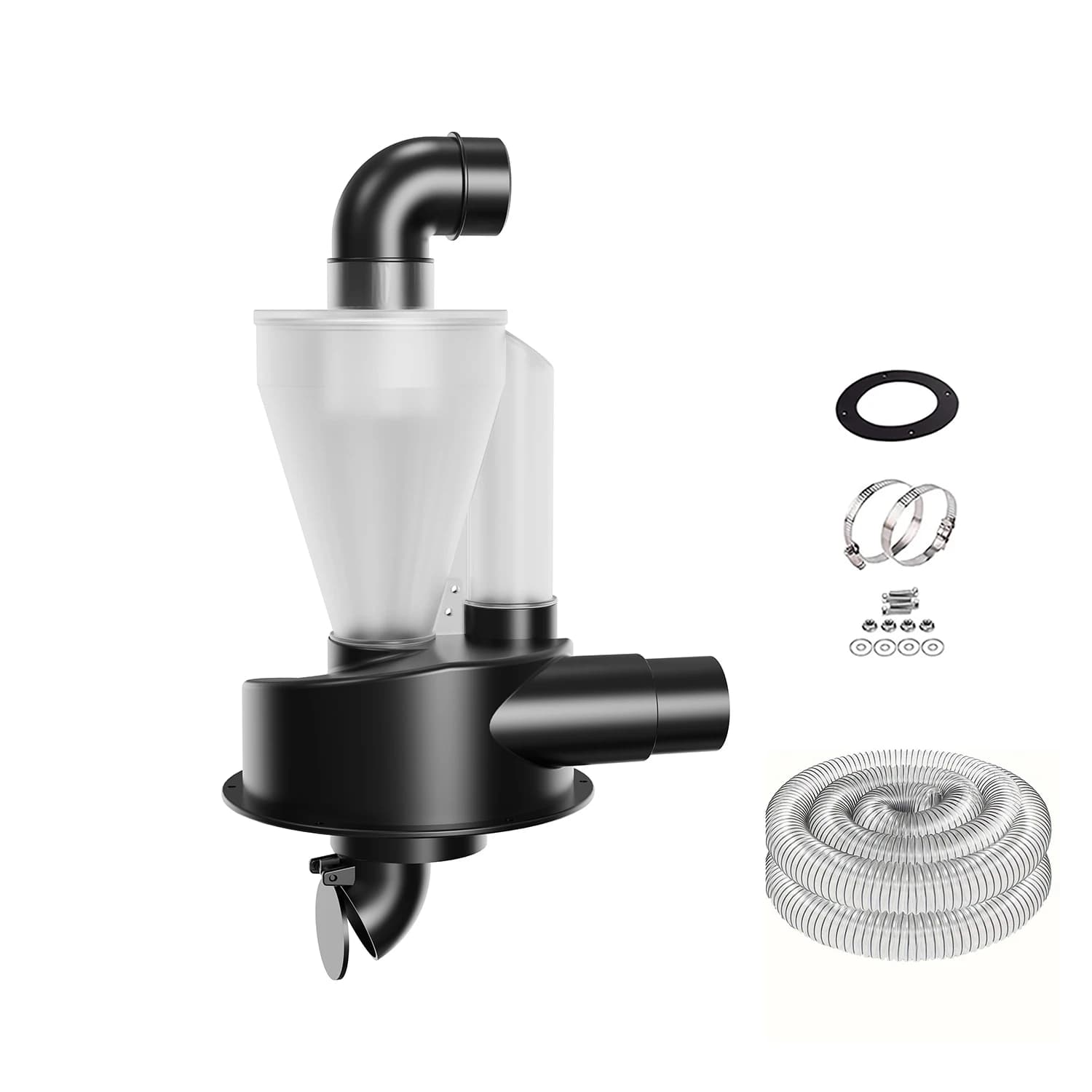 2.5'' Woodworking Double Filtration Cyclone Dust Collector DIY Turbocharged Filter Industrial Separator Collector Canister Dust