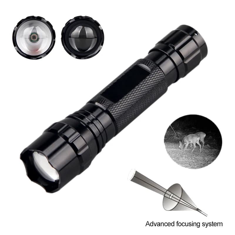 IR Flashlight 300-500m Zoomable Focus 850nm LED Infrared Radiation Lamp Night Vision Torch Hunting Lantern