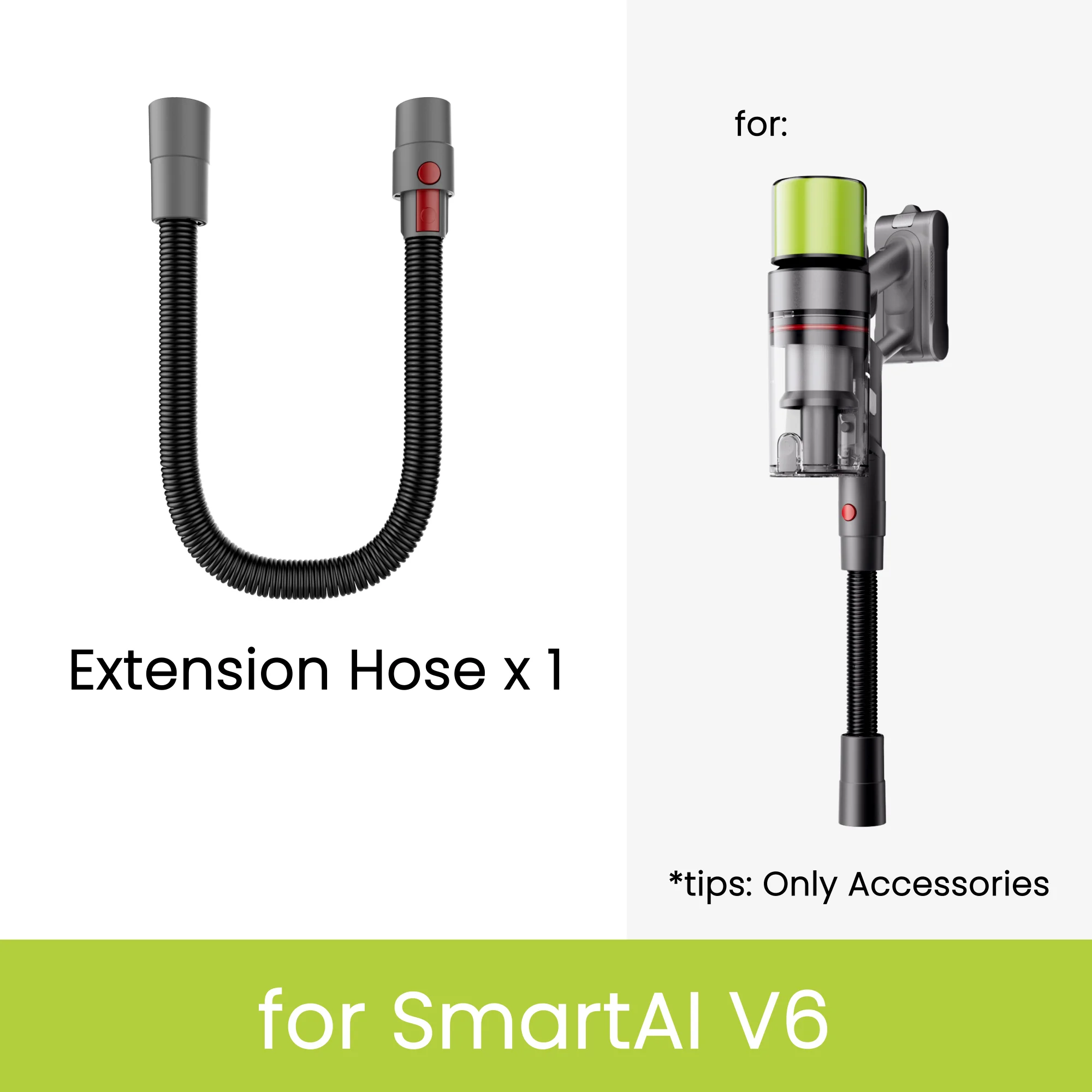 Original accessories for SmartAI vacuum cleaners-Battery/HEPA filters/Telescopic tube, compatible only with SmartAI vacuum cleaners