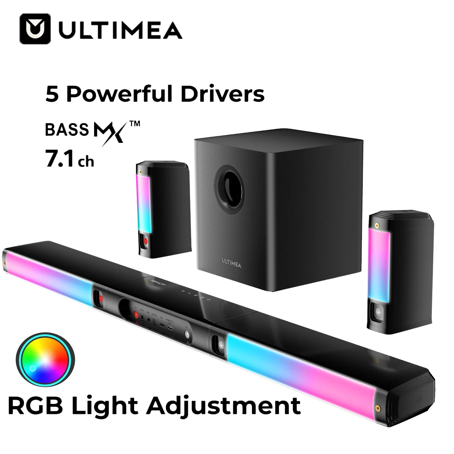 ULTIMEA Apollo S90 9.1ch Dolby Atmos Detachable Soundbar, Premium Home Theater System for TV with Wireless Subwoofer, RGB