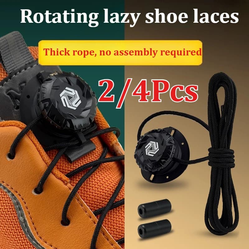 Rotating Buckle Laces Automatic Shoelace Without ties Kids Adult Sneakers No Tie Shoe laces Shoe accessories 1Pair/2Pair