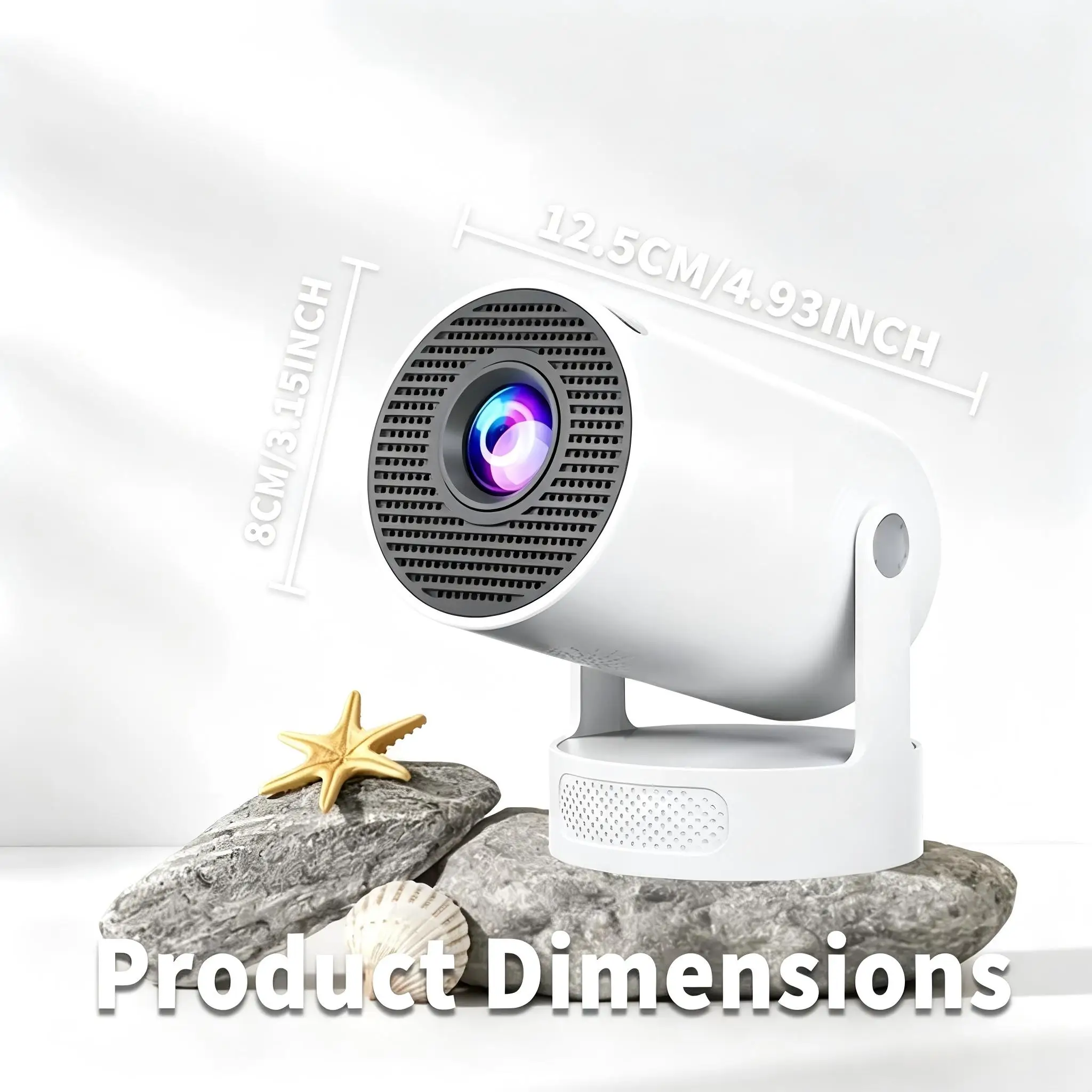 HY300ultra 8K Android 11 Portable Projector 4000 Lumens WiFi 6 BT5.4 Outdoor Theater 5W HiFi Speaker 720P HD