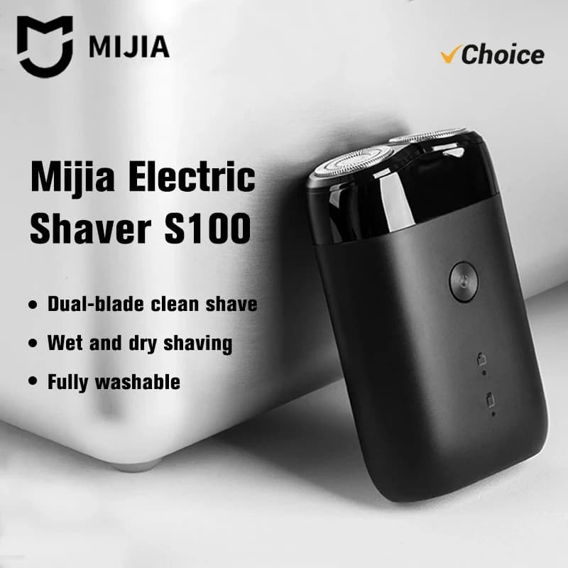 Portable MIJIA Electric Shaver S100 Twin Blade Dry Wet Razor Beard Trimmer Cutter TypeC Rechargeable Men Razors Machine (CN)