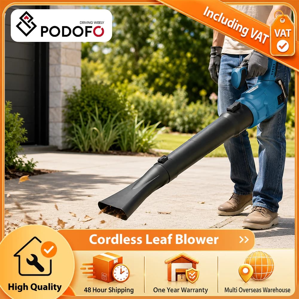 Podofo 22000rpm Cordless Handheld Snow Dust 21V 3 Speed Modes Electric Blower for Lawn Care Patio Yard