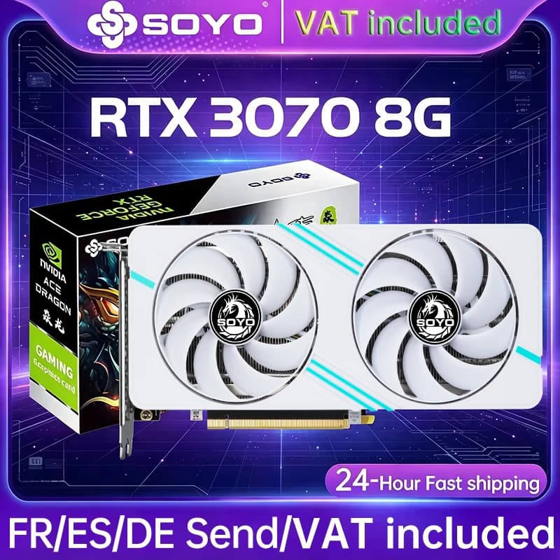 RTX 3070 SOYO games Graphics Cards NVIDIA GeForce 8GB GDDR6 256 Bit downtop GPU Video Card Computer components RTX3070