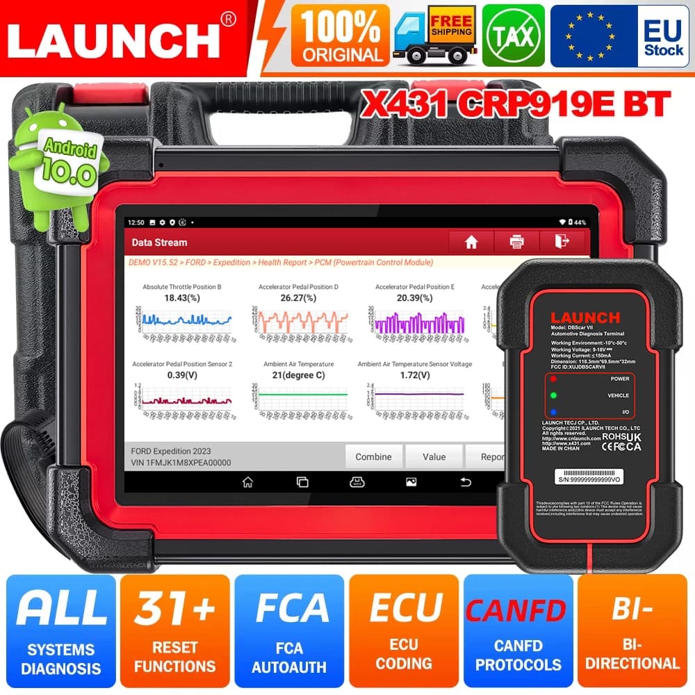2026 LAUNCH X431 CRP919E BT Car OBD2 Scanner Two-way Tools Diagnostic Coding ECU CANFD DOIP Full System 2 Years Free Update