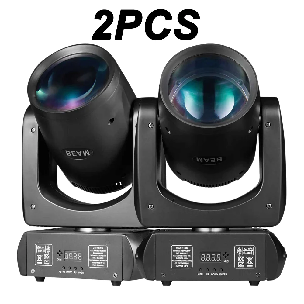 2PCS 200W LED Moving Head Beam Light 12Gobo/15Color/18Prism Stage Spot Lights DJ Disco Light Strobe Effect For Bar KTV Party