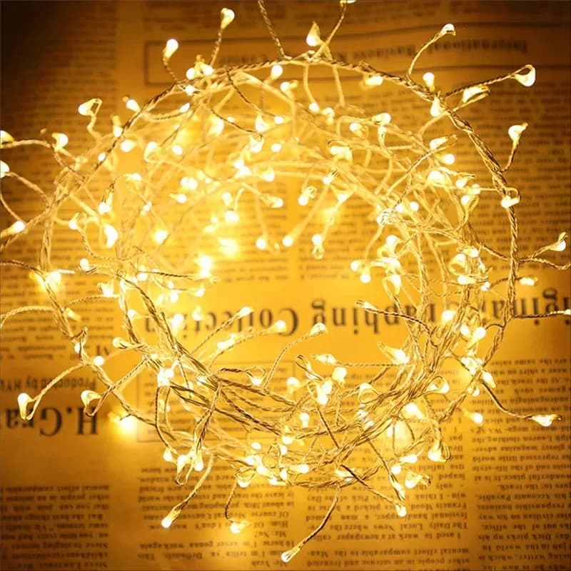 36M Cluster LED String Fairy Lights Sliver Wire Outdoor Christmas Party Light Garland For New Year Street Home Party Wedding