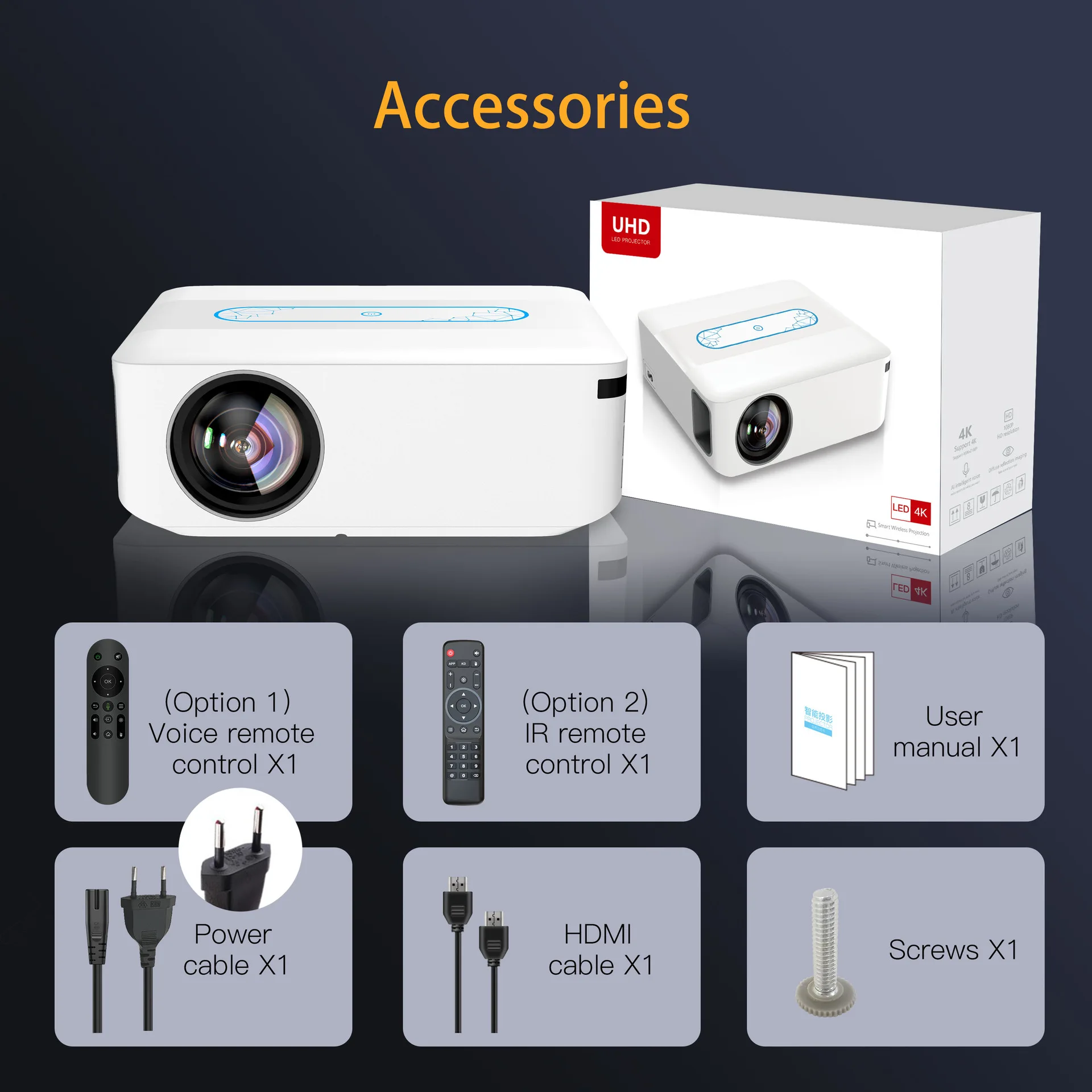Xnano X1 Smart Projector Native 1080P 350ANSI 8K Decode Android 9.0 Dual Band WiFi6 BT5.0 4-Point Keystone Dolby Audio Voice Control Portable Home Cinema Video Beamer