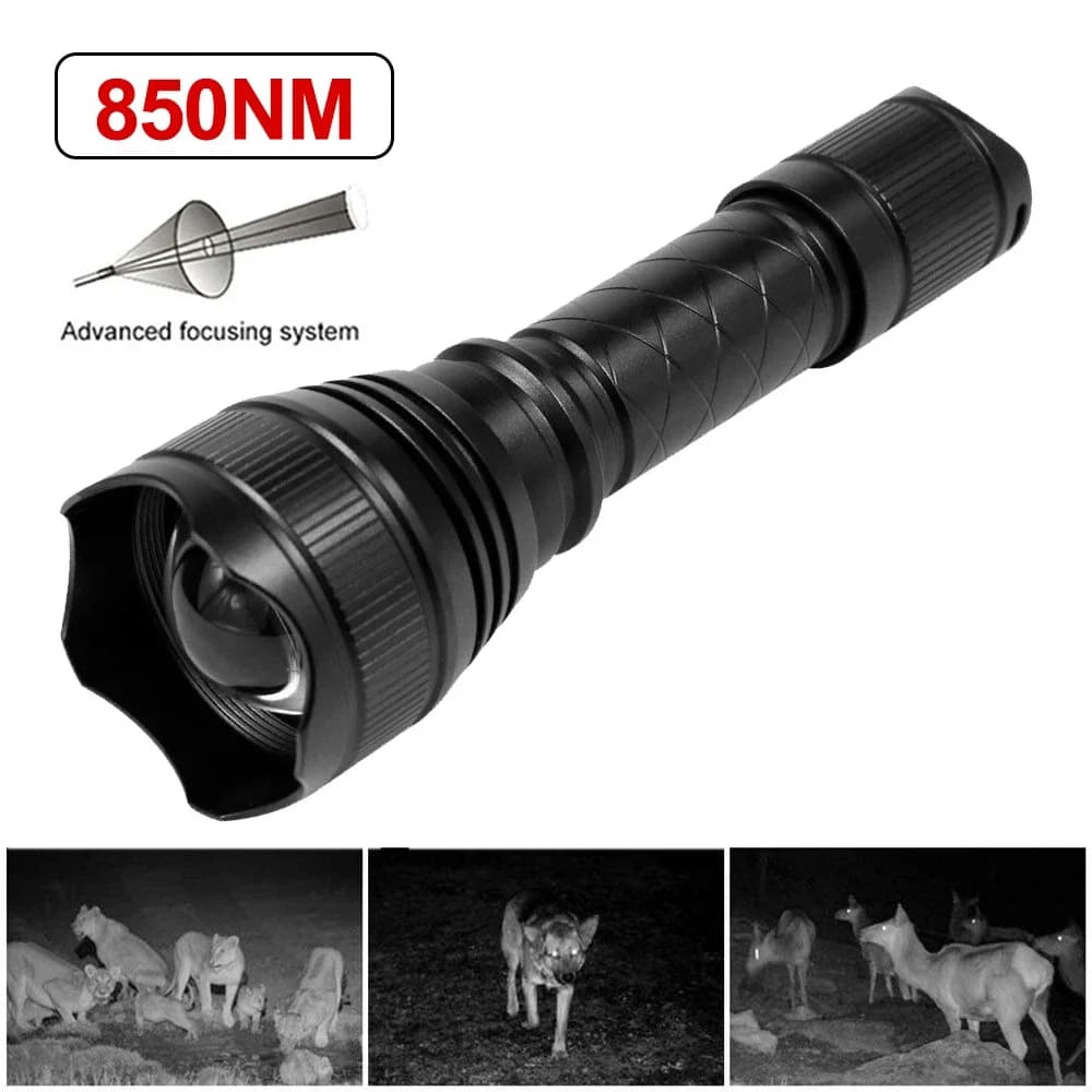 850nm/940nm Infrared Flashlight Adjustable Focus Zoomable IR Hunting Torch Infrared Radiation Light Night Vision Devices