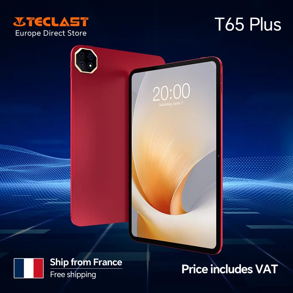 Teclast T65 Plus Android 15 Tablet 13.4" 120Hz IPS 20GB RAM(8GB+12GB) 256GB ROM 10000mAh Dual 4G TLE GPS 13MP AI Camera T65Plus