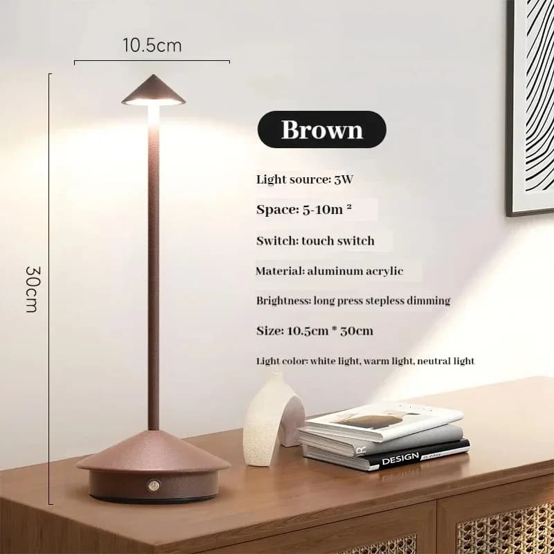 LED Table Lamp Rechargeable Touch Sensor Cordless Desk Lamp 3 Colors Bedside Creative Ambient Light Bar Room Decor Night Light