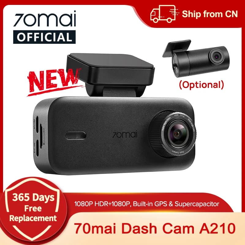 70mai Dash Cam A200 1080P 2'' IPS Screen Dual-channel Record 70mai Car DVR A200 24H Parking Monitor 130°FOV Night Vision
