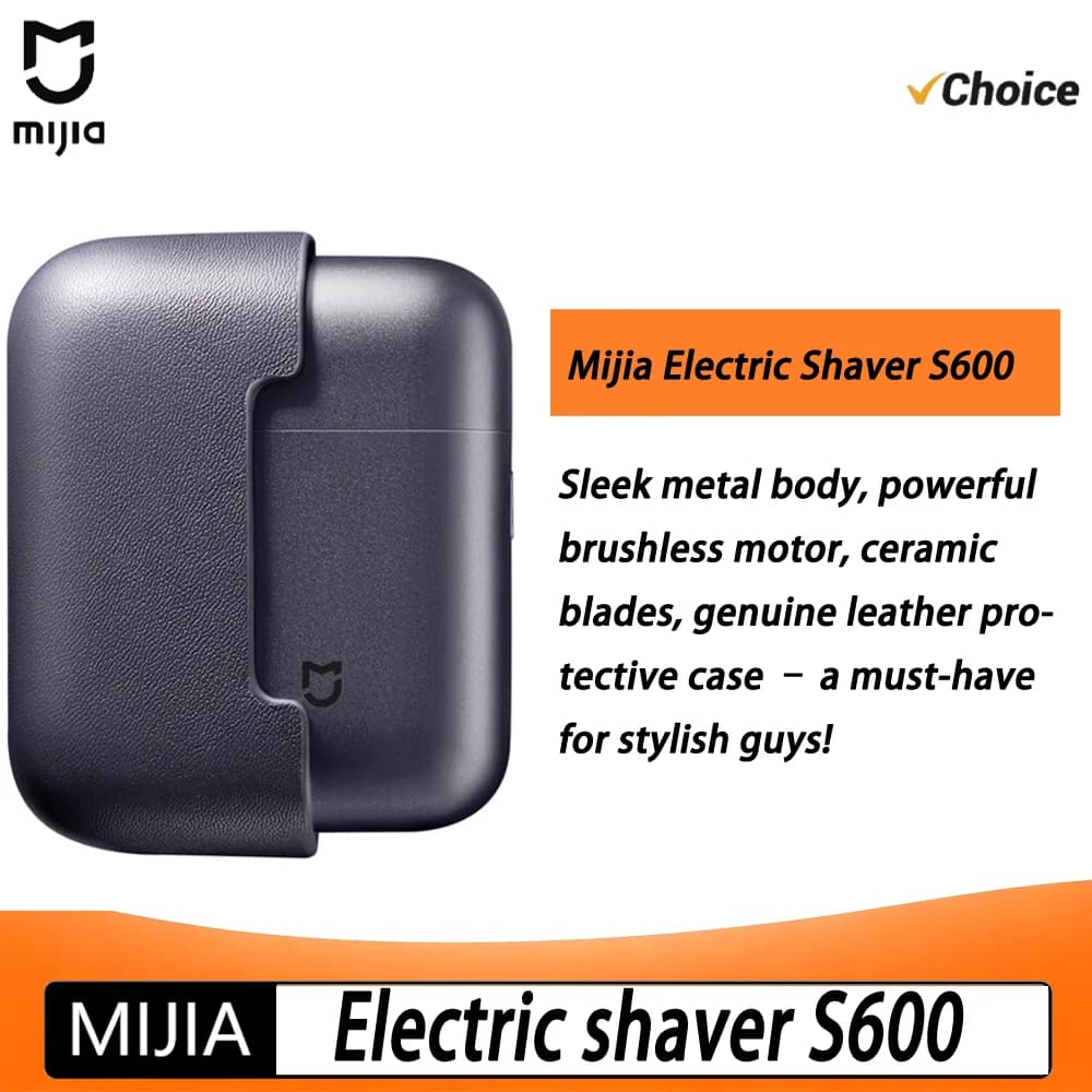 MIJIA Electric Shavers S600 Portable Razor Men Type-C Rechargeable Shaving Beard Machine Trimmer Dry Wet Shaving Washable -CN-