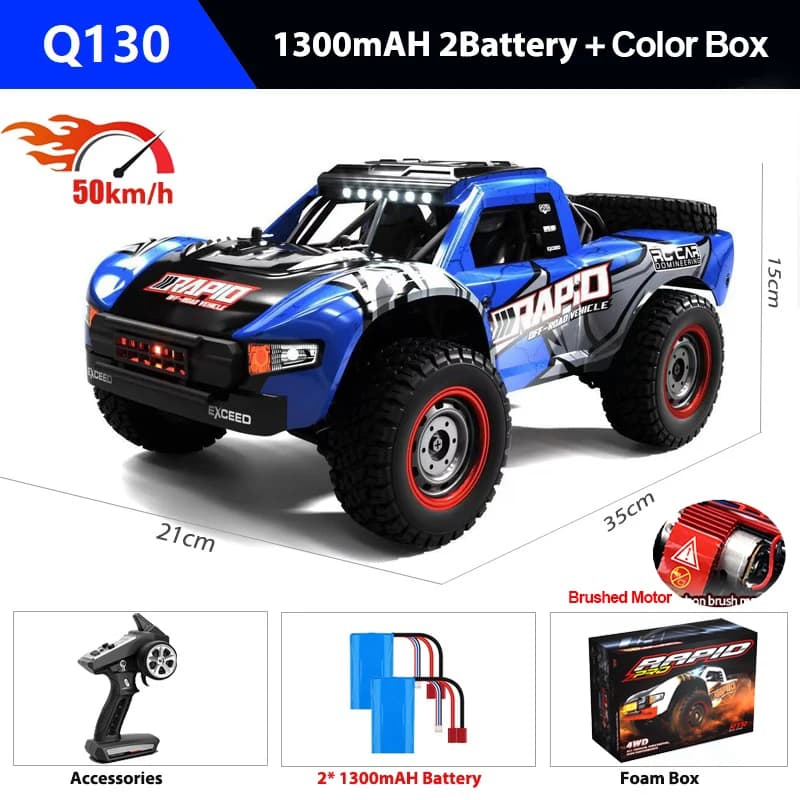 1/14 Q130 RC Car 70KM/H 50KM/H High Speed Drift Pickup 2.4G 4WD Off-road Remote Control Vehicle Truck Model Adults Toys