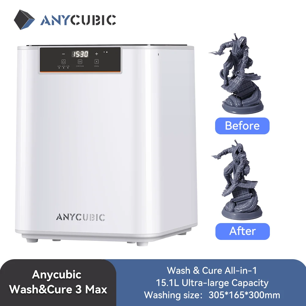 ANYCUBIC Wash&Cure 3/Wash&Cure 3 Plus for 3D Printer Washing and Curing Model 2-in-1 for Photon Mono 2/Mono M7 Pro