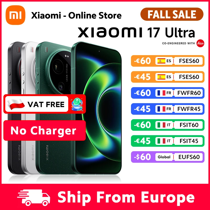 New Xiaomi 17 Ultra Smartphone Global Version 16GB RAM 50MP Leica Camera 6.9" OLED 6000mAh 90W Snapdragon® 8 Elite Gen 5 CPU No Charger