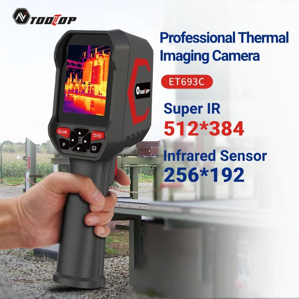 TOOLTOP ET693C Handheld 256*192 Thermal Imager 1080P Visible Light Fusion Infrared Thermal Imaging Camera PCB Circuit Electrical Repair