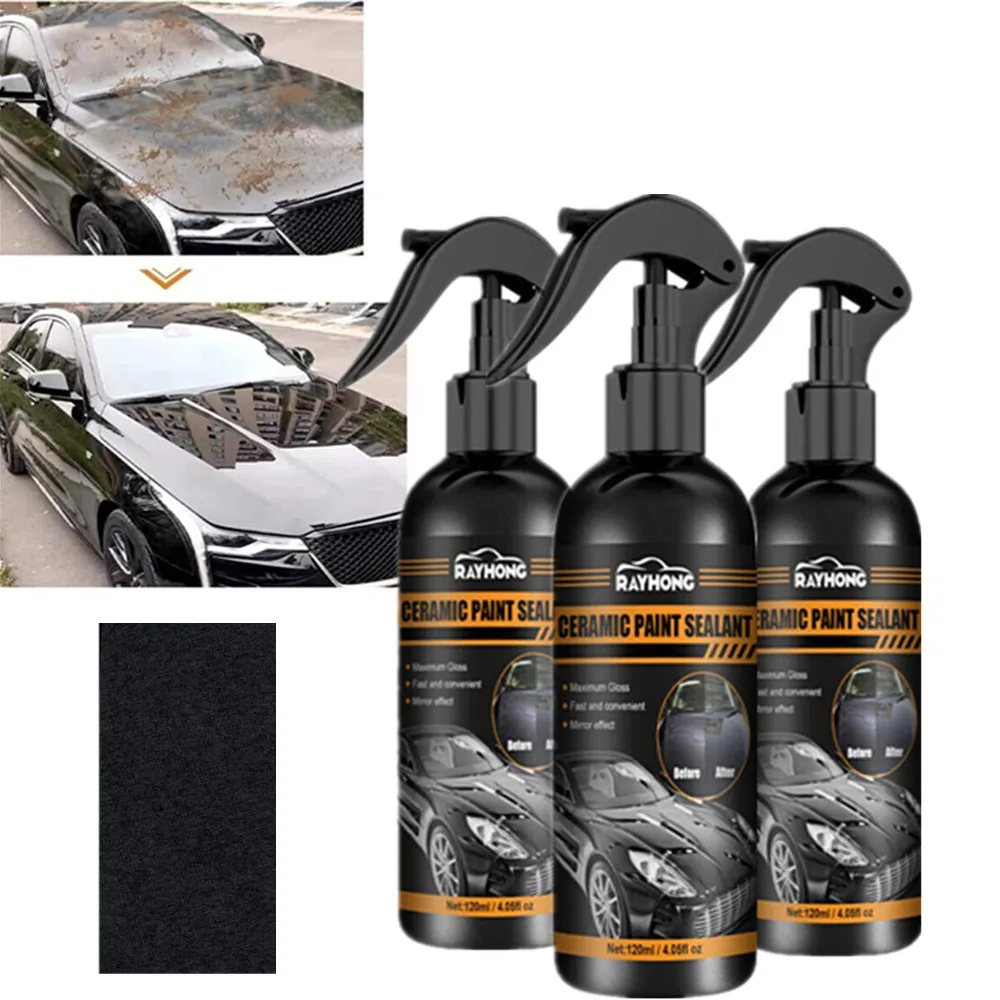 3PCS Automotive Nano Ceramic Paint Sealant Car Coating Polish Repair Liquid Spray Hydrophobic Auto Detailing Accessories