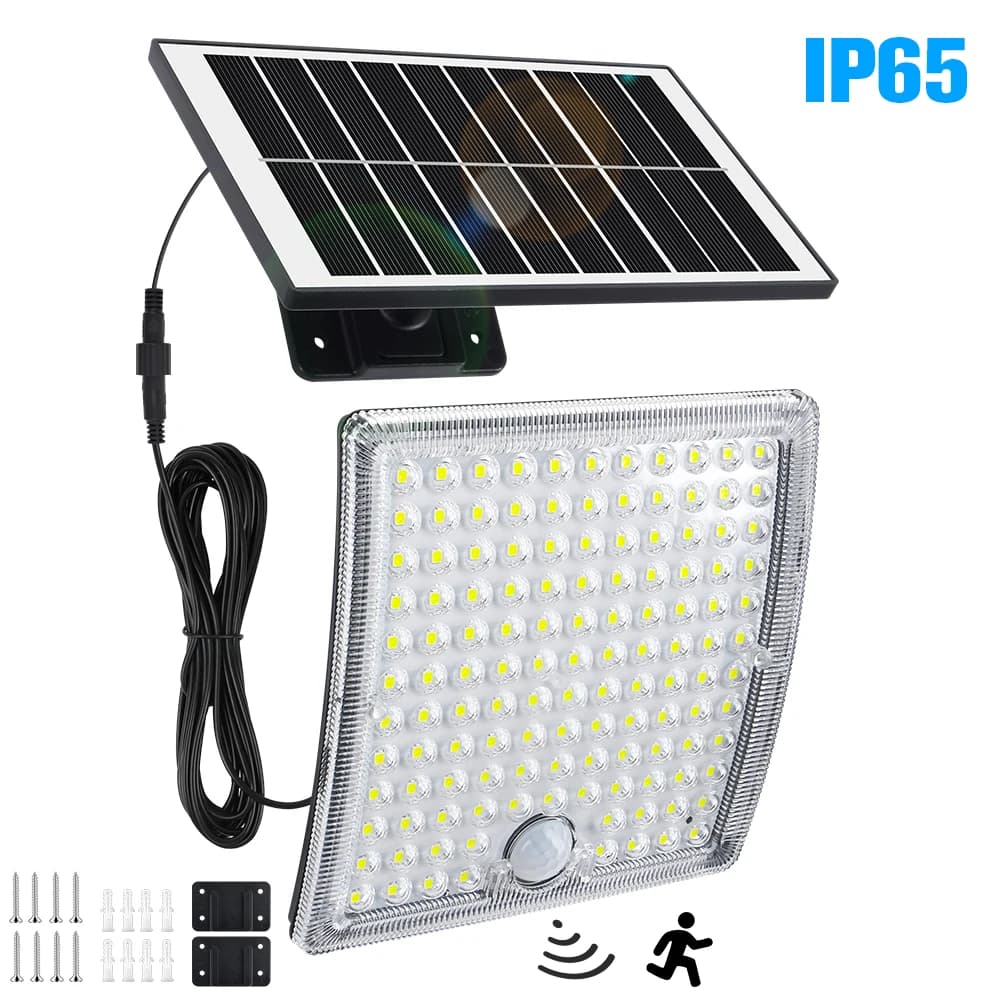 1Pc/2Pcs 234LED Solar Wall Light IP65 Waterproof Motion Sensor Floodlight Outdoor Split Safety Lighting Lamp for Terrace Yard Garage