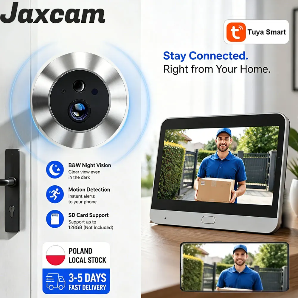 Door Bell Camera Tuya Smart Life Peephole camera home wireless phone 4.3 Screen Night PIR Motion Detection wireless Security protection Smart home