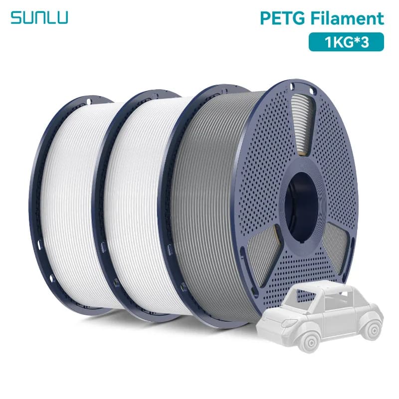 SUNLU PETG 3D Filament 1KG 3 Rolls 1.75mm +/-0.02MM 3D Printing Filament Neatly Wound Filament Vacuum Packing Fast Shipping