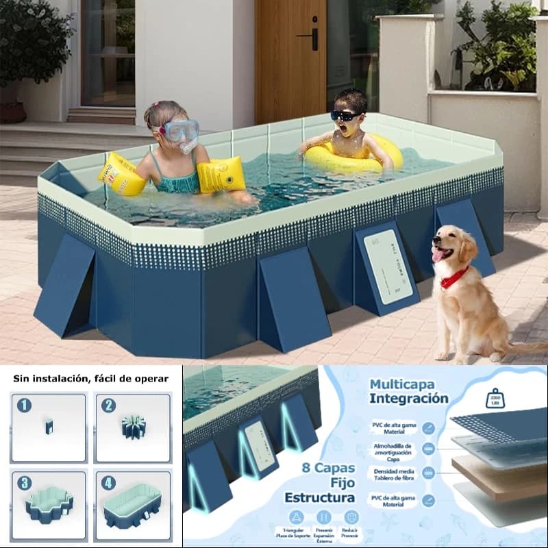 Foldable Pool Swimming Pool For Family Adults Child Collapsible Swimming Pool For Outside Backyard Portable Pet Swimming Pool For 1~8 People Can Connected Water Pump