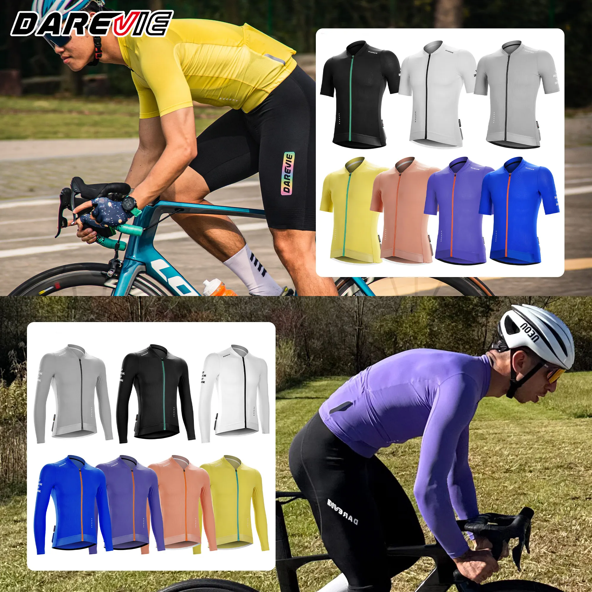 DAREVIE Cycling Jersey Anti-UV SPF 50+ Anti-Slip Pro Line Man Cycling Maillot Cool Technology Quickly Dry Female Clothing