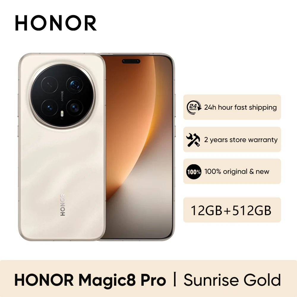 Honor Magic 8 Pro 5g Smartphone Global Version Snapdragon 8 Elite Gen 5 200Mp Aimage 7100Mah 100W 6.71'' Oled Nfc Esim Honor Phone